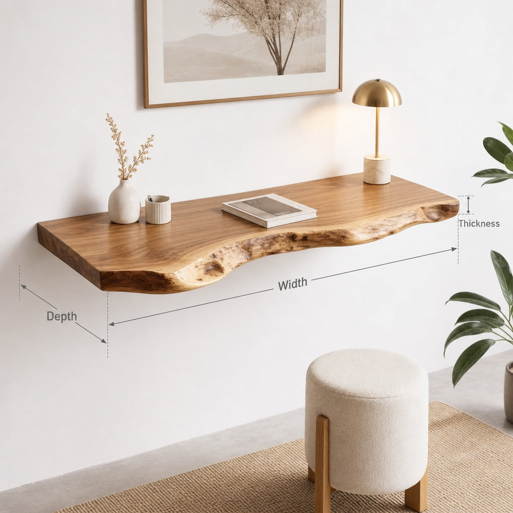 Handcrafted Organic Home Office Wall Desk