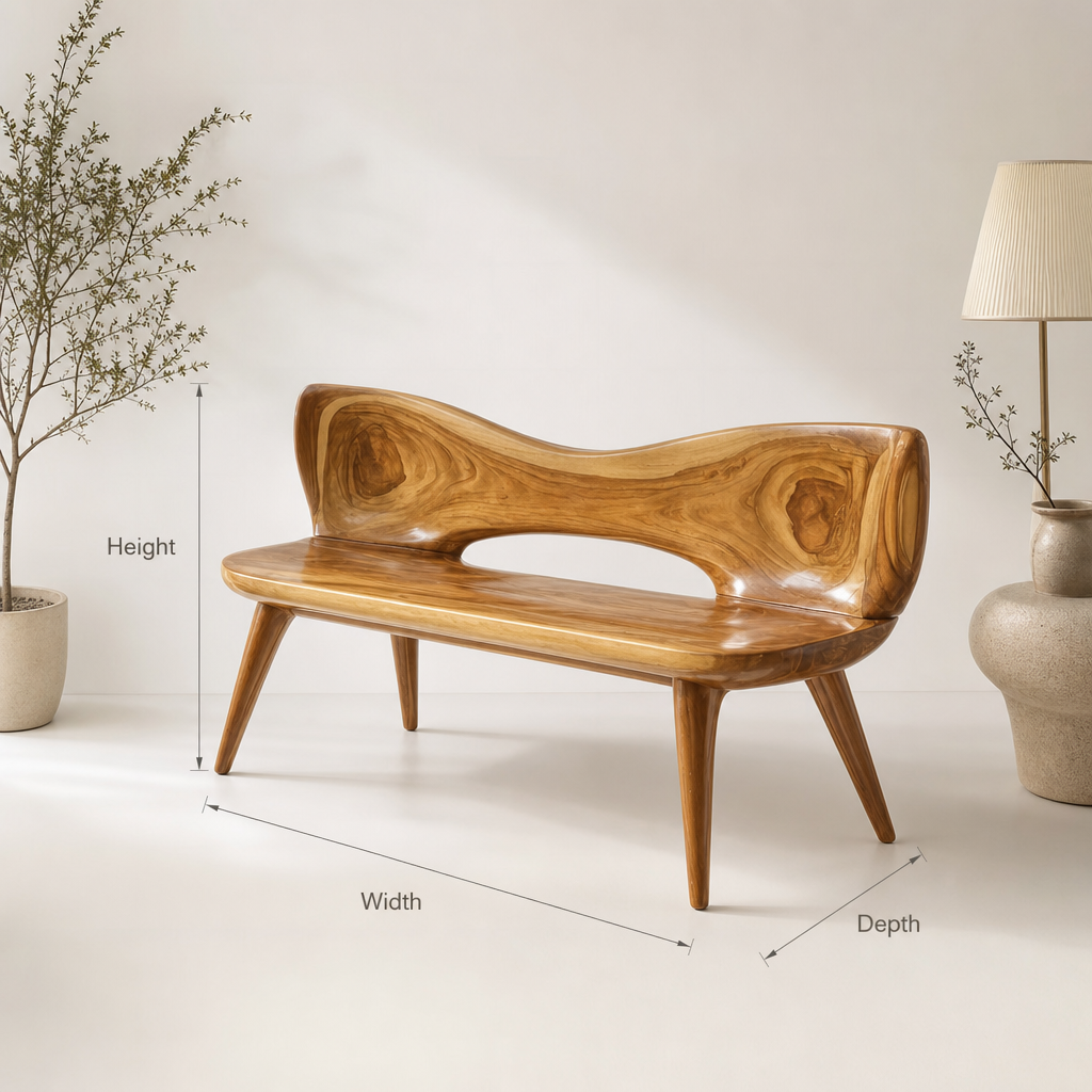 Handcrafted Outdoor Wooden Bench For Serene Garden Corners