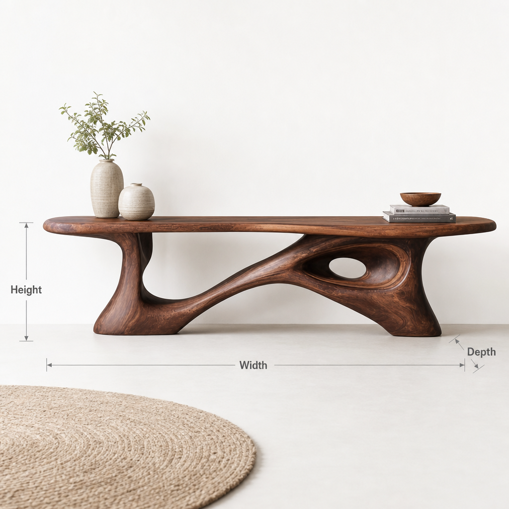 Handcrafted Rustic Modern Console Table – Functional Natural Wood Design