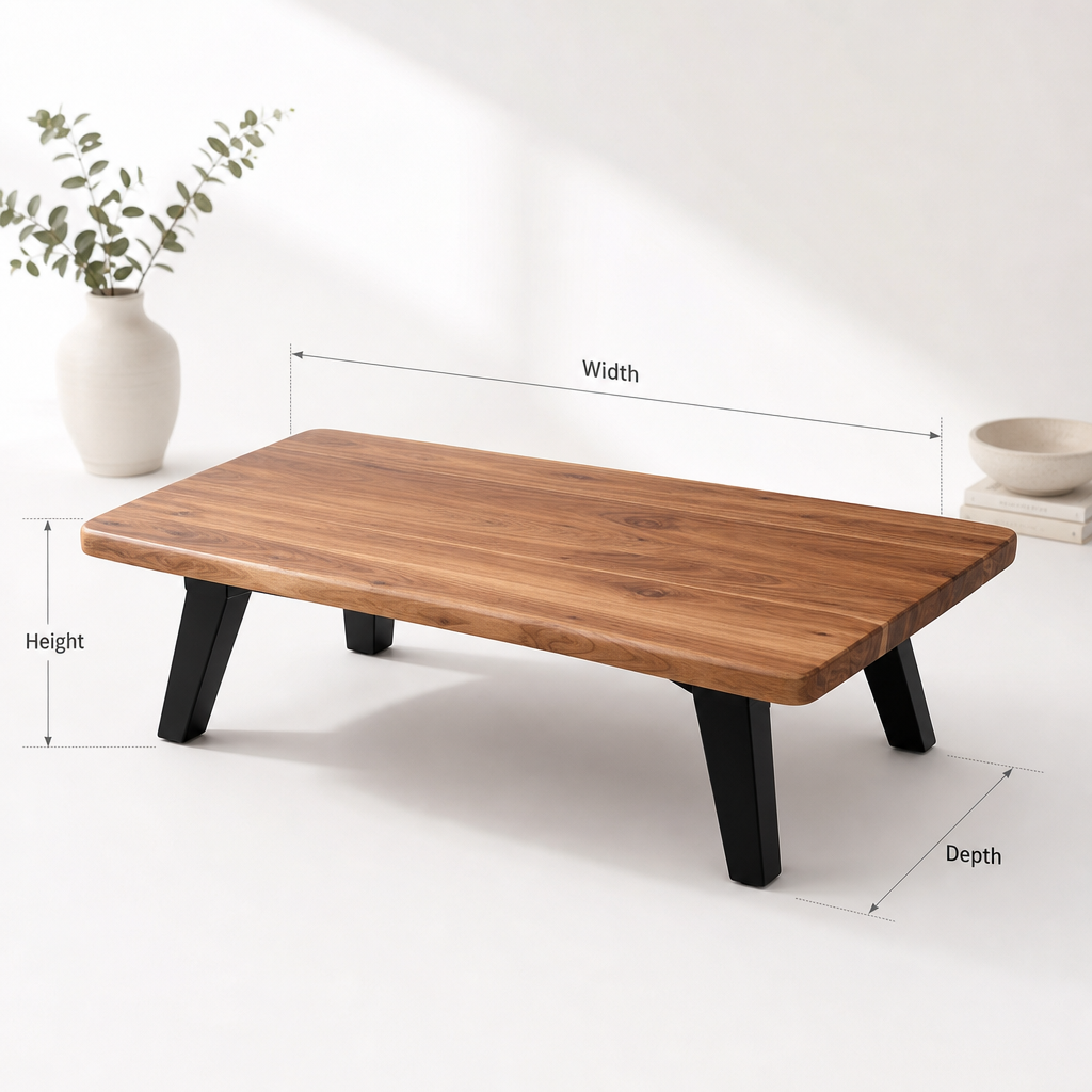 Handcrafted Rustic Solid Wood Coffee Table – Minimalist Living Room Table