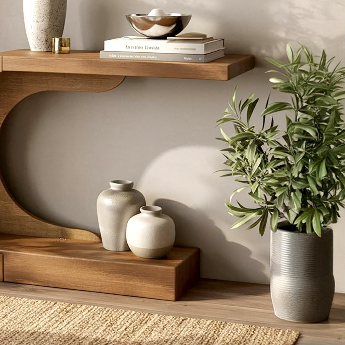 Handcrafted wooden console table for hallway or foyer decor