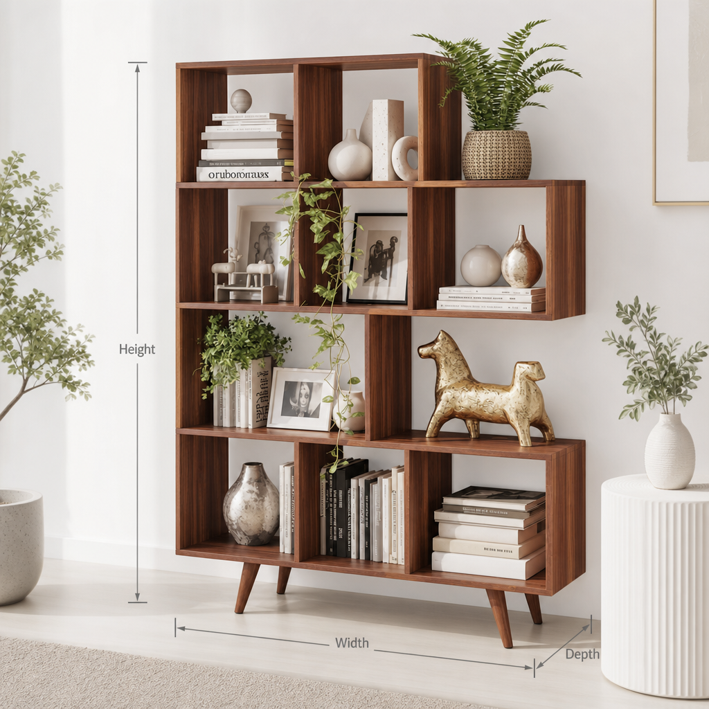 Handcrafted Solid Wood Bookshelf – Natural Elegance for Every Space