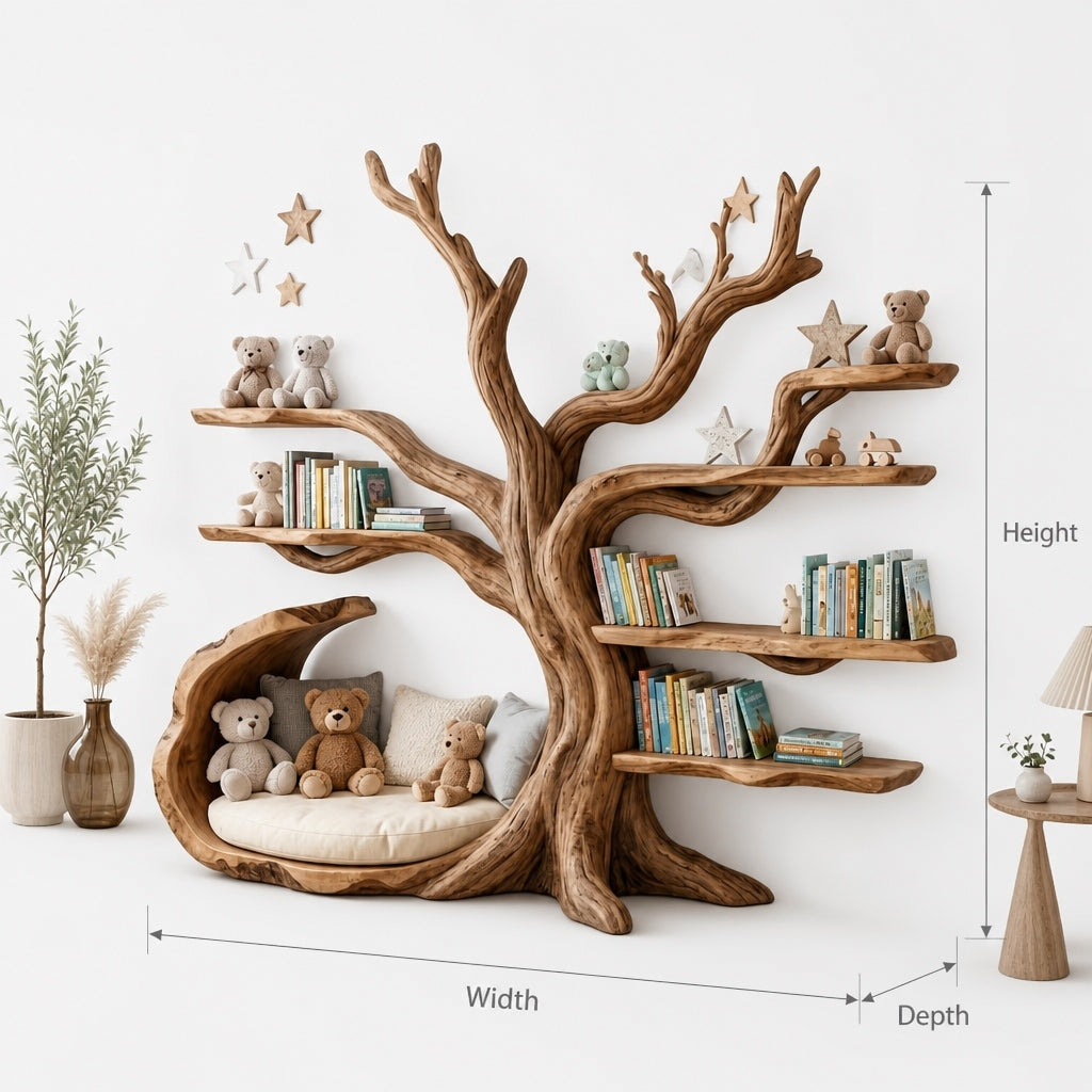 Handcrafted Solid Wood Nursery Decor & Kids' Library