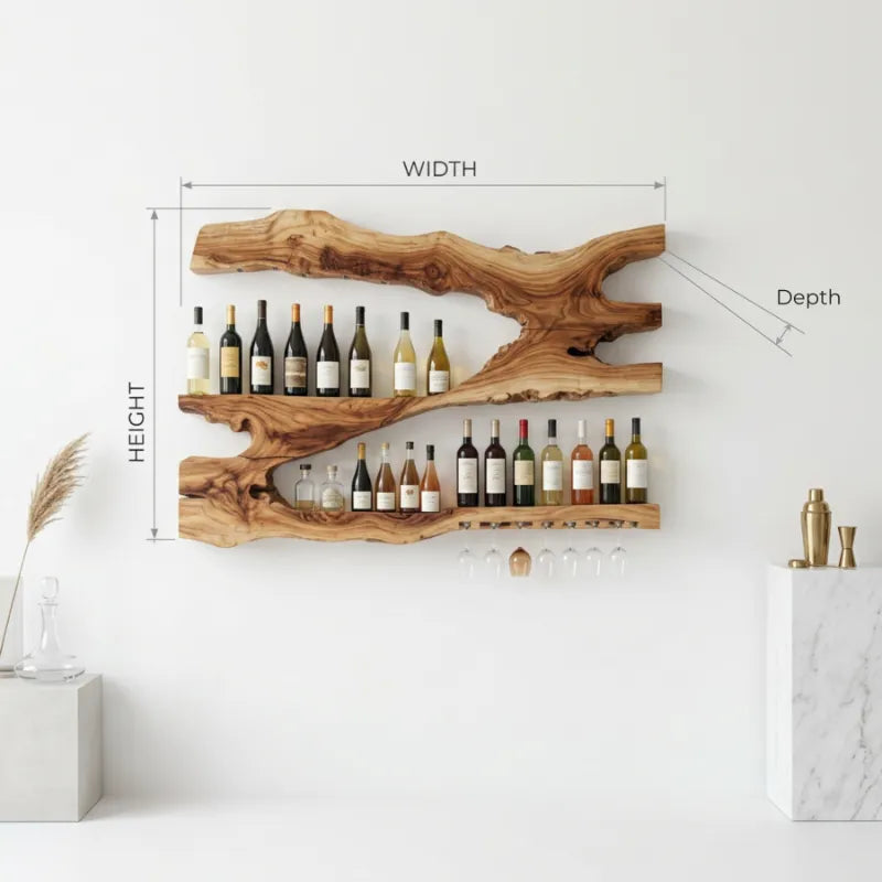 Handcrafted Wine Holder For Kitchen Wine Wall Accent