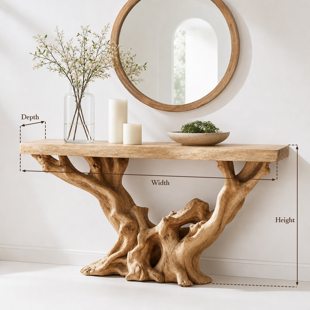 Handmade Live Edge Console Table – Rustic Farmhouse Narrow Entryway Wood