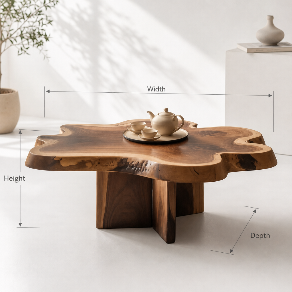 Handmade Reclaimed Wood Slab Table - Rustic Modern Live Edge Center Table