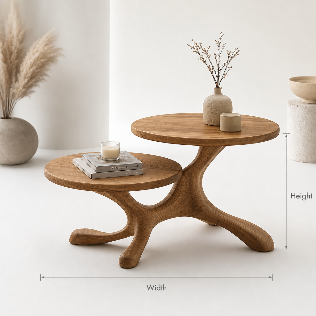 Handmade Solid Wood End Table, Tree Base Side Table, Rustic Home Decor