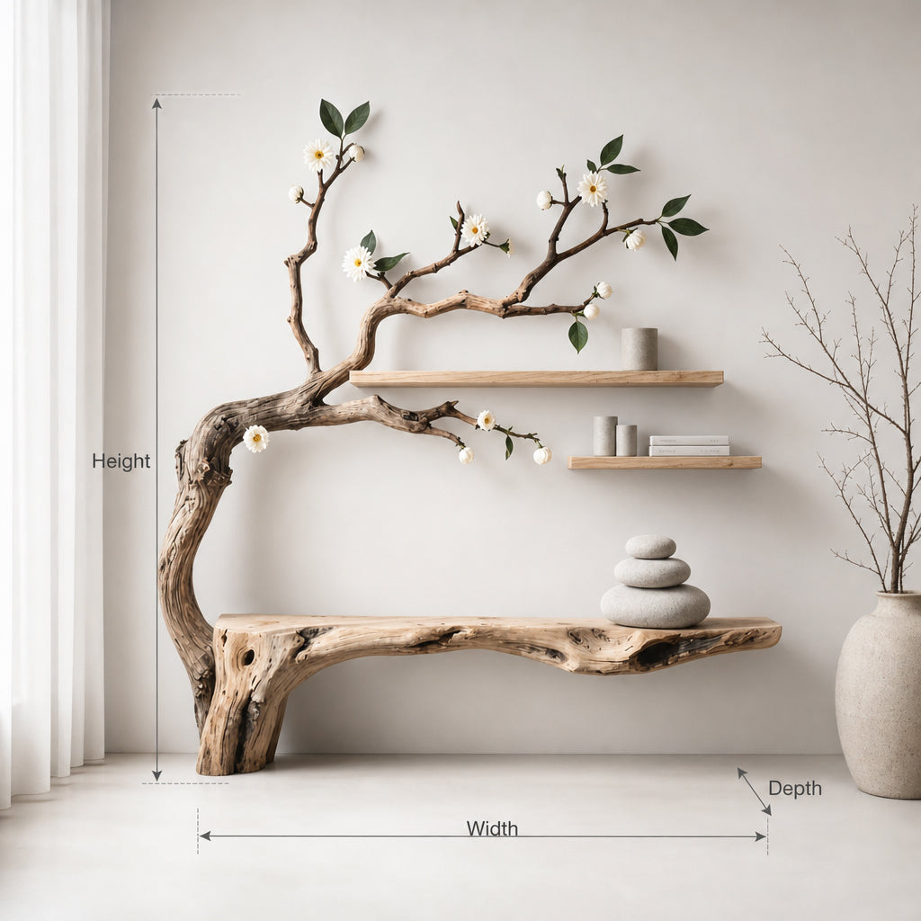 Handmade Tree Branch Console Table – Natural Solid Wood Entryway Console