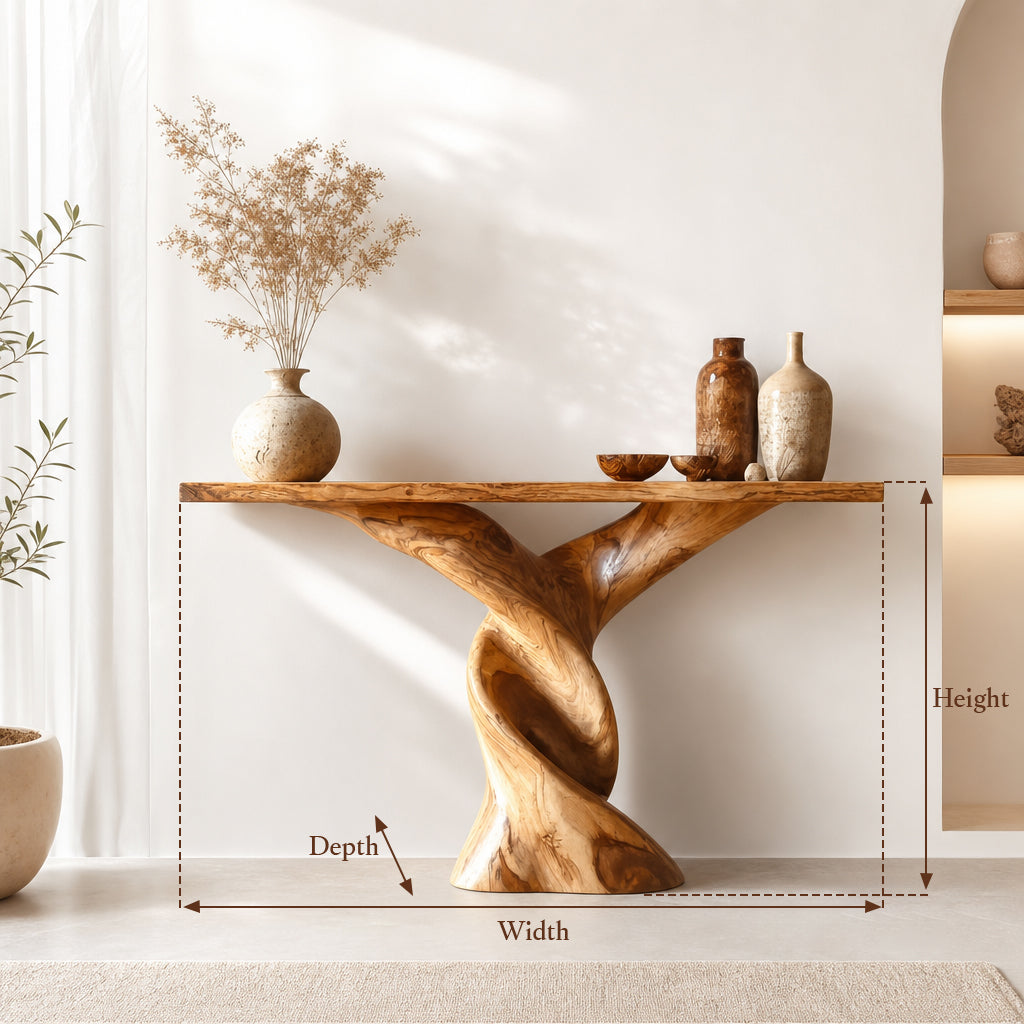 Handmade Unique Console Table – Rustic Solid Wood Entryway & Living Room Décor
