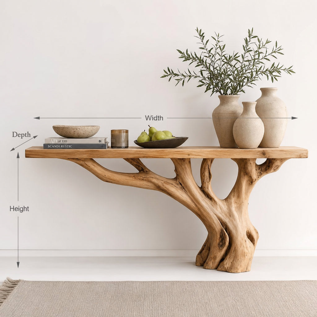 Handmade Wooden Entry Way Table – Rustic Console & Modern Side Wall Table