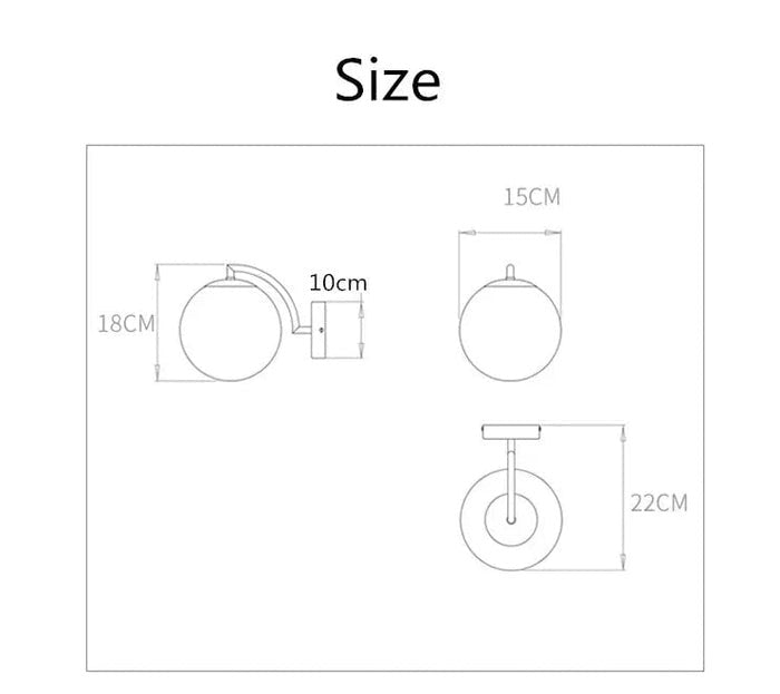 Moderne runde Glaswandleuchte