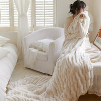 Fluffy Faux-Fur Blanket Throw