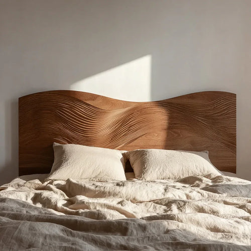 Rustic Sculptural Artistic Headboard For Bedroom