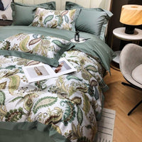 Unique Sage Queen Duvet Cover Set