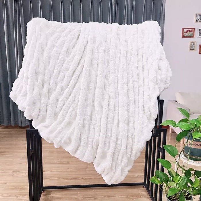 Fluffy Faux-Fur Blanket Throw