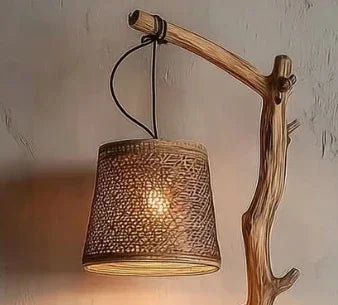 Rustic Driftwood Floor Lamp with Shelves – Handmade Wooden Standing Light - Ashdeco 2026