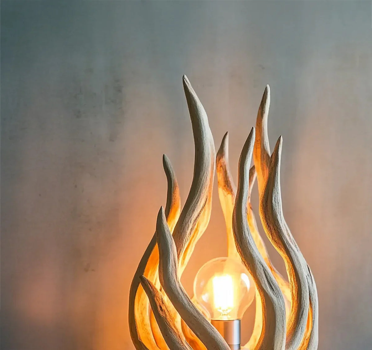 Rustic driftwood lamp made from solid wood branches