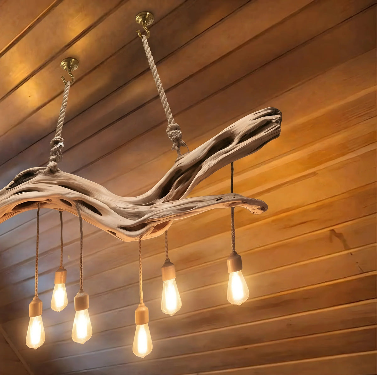Reclaimed wood pendant light for natural home decor