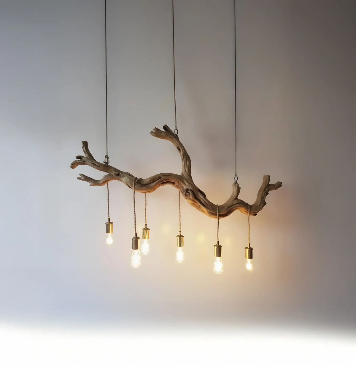 Wooden branch ceiling light with artistic rustic style