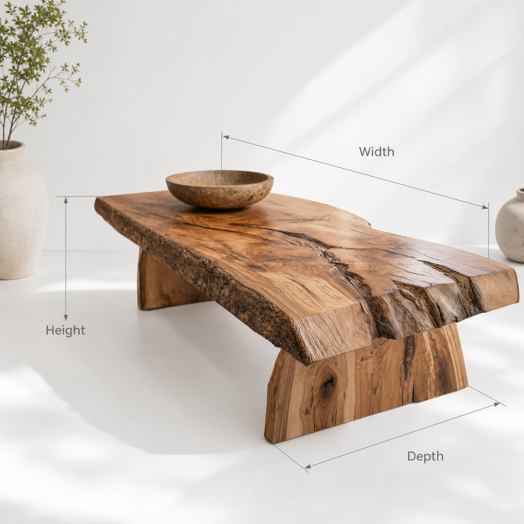 Live Edge Coffee Table – Handmade Solid Wood with Hairpin Legs for Rustic Modern Spaces