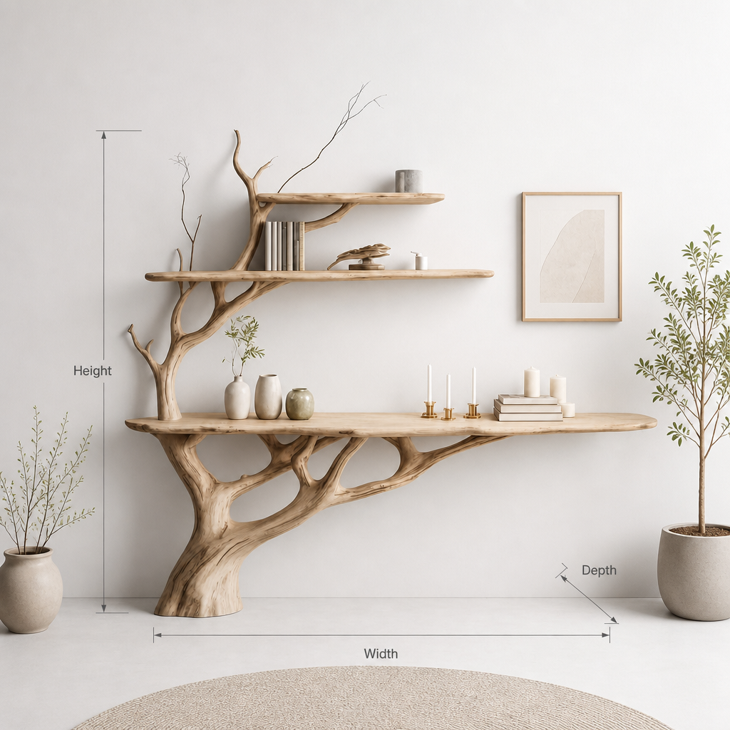Live Edge Console Table-Handmade Rustic Natural Wood Entryway Furniture