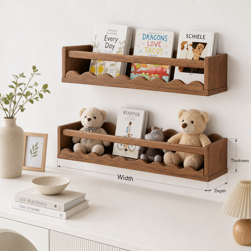 Live Edge Nursery Shelf – Artisan Solid Wood Decor for Kids’ Dream Rooms