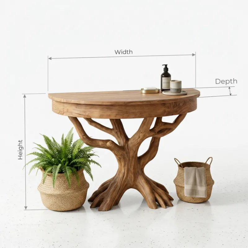 Live Edge Tree Root Solid Wood Vanity Base for Lavabo