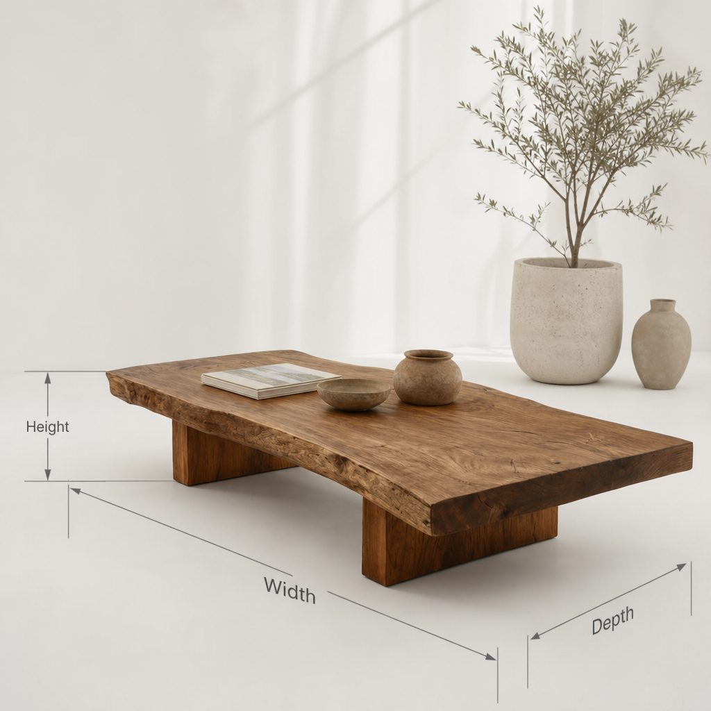 Live Edge Wood Coffee Table – Solid Natural Slab Center Table