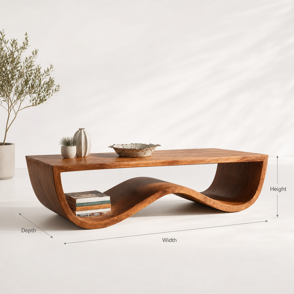 Luxury Coffee Table with Storage Shelf for Living Room