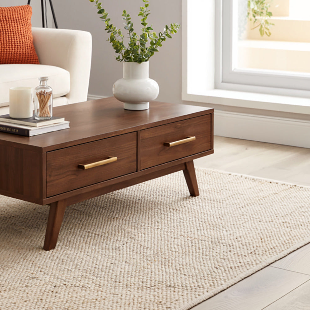 Mid-century modern low-profile coffee table for seasonal home styling