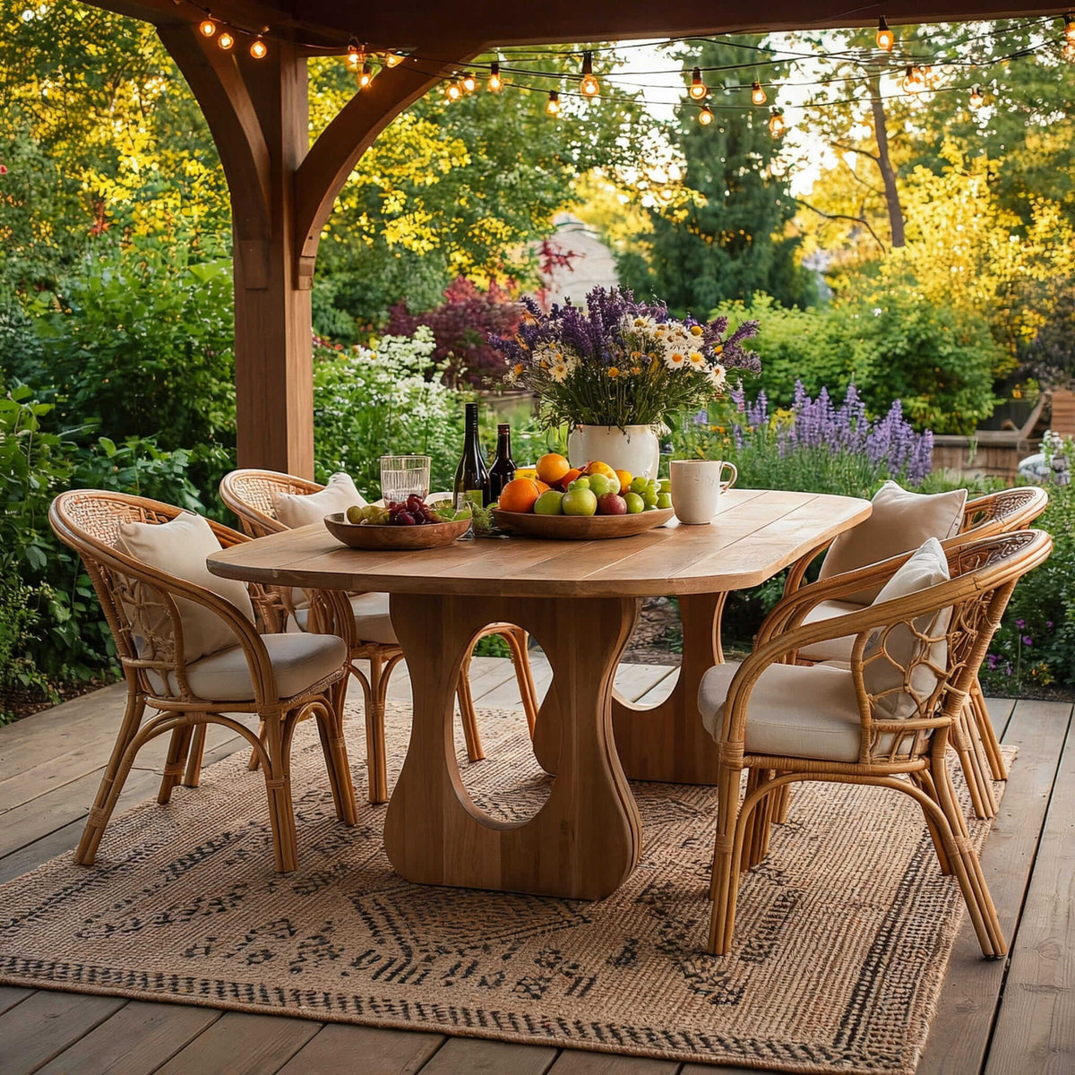Mid-century dining table crafted from premium solid wood for home use