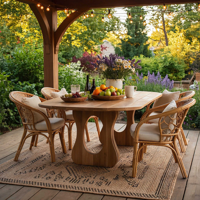 Mid-century dining table crafted from premium solid wood for home use