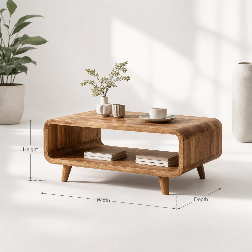Mid Century Flow Form Coffee Table Living Room