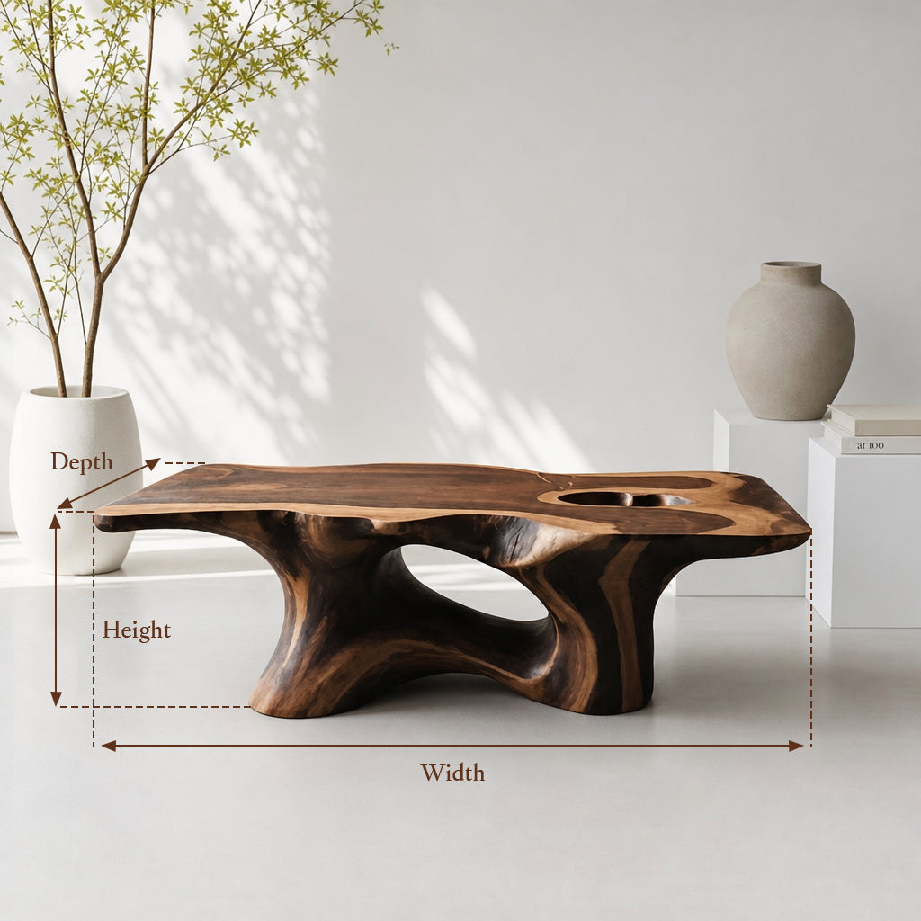 Mid Century Live Edge Coffee Table – Rustic Farmhouse Reclaimed Wood Side Table