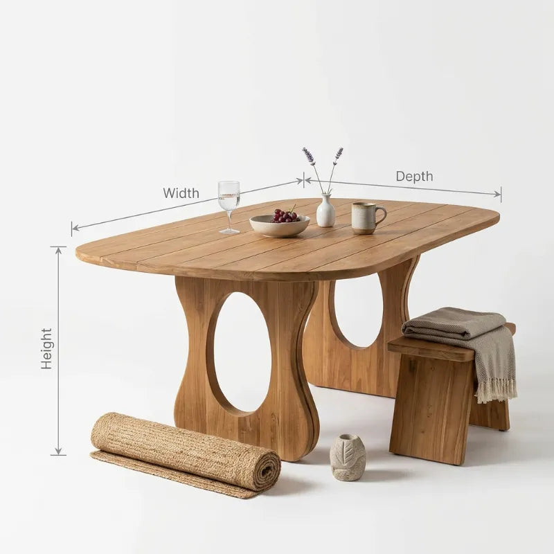 Mid Century Wooden Dining Table For Home