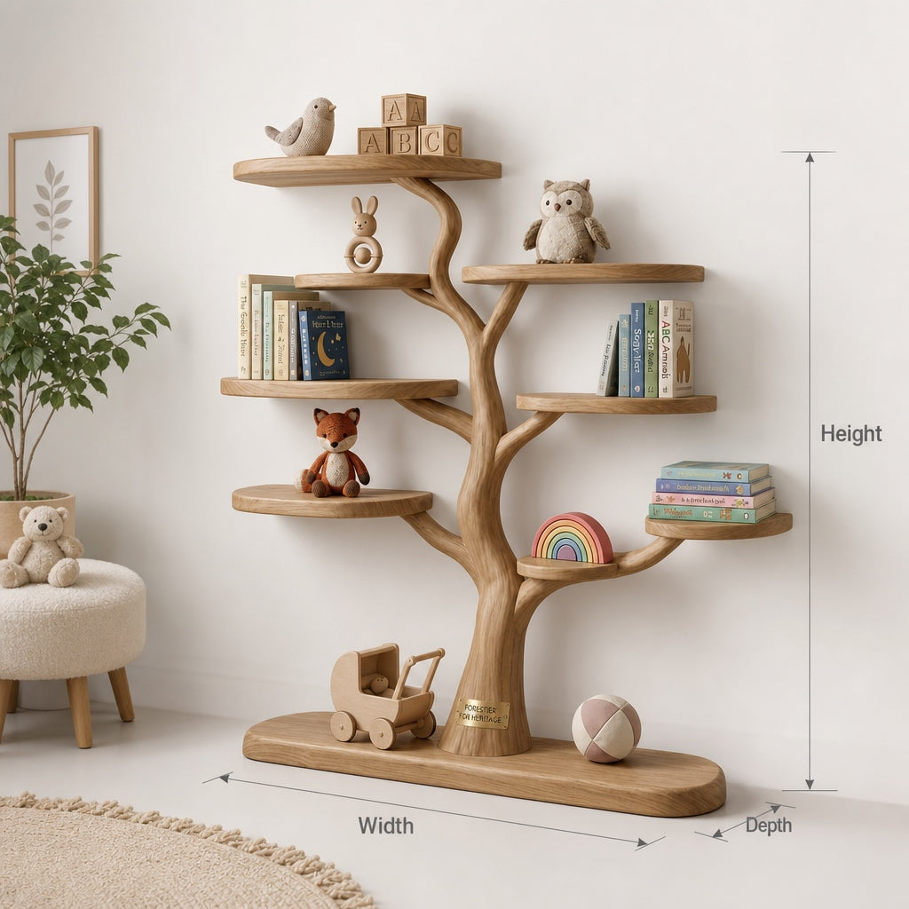 Midcentury Tree Bookshelf Nursery Kids Room