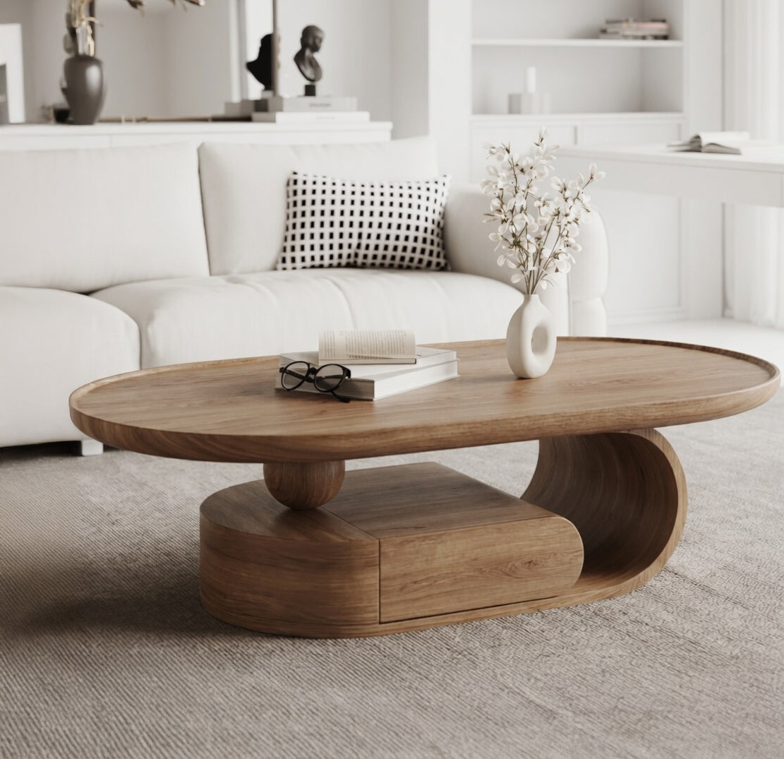 Organic modern coffee table for stylish living room interiors