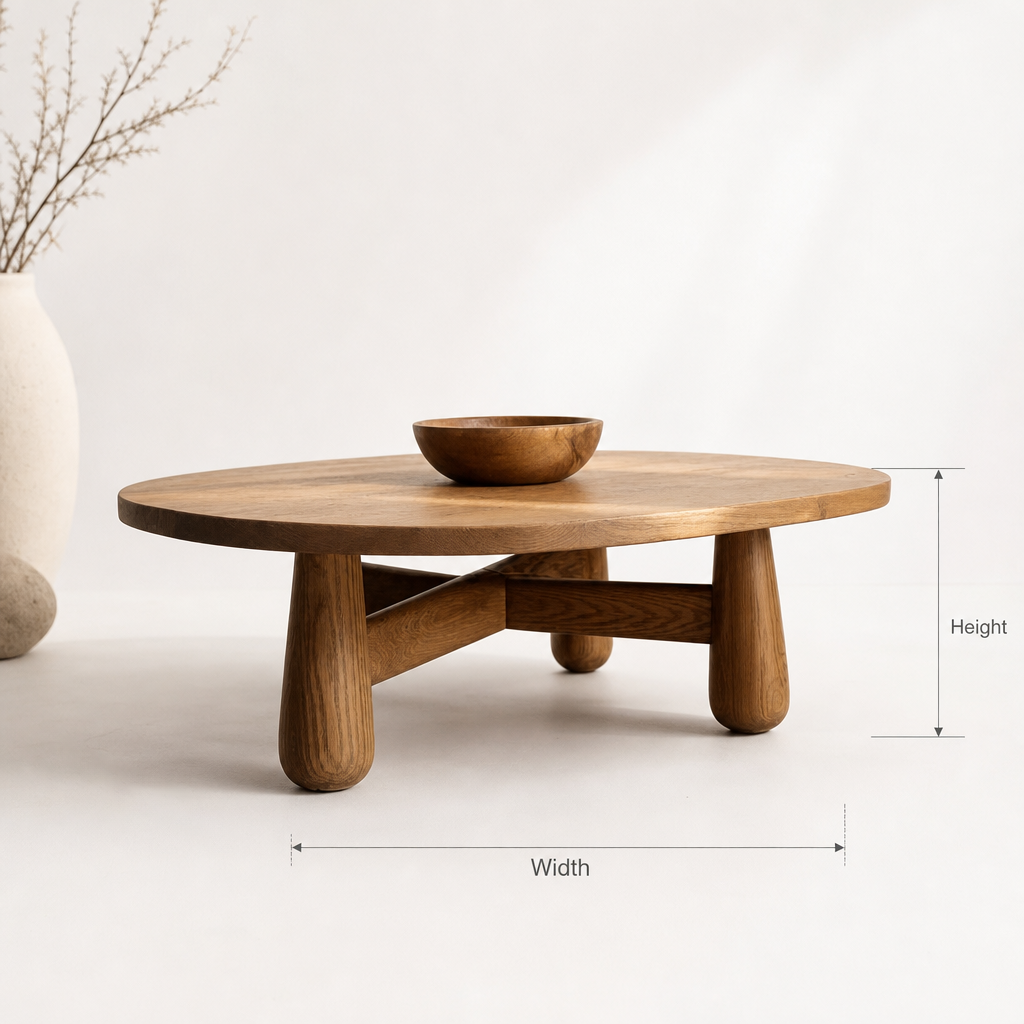 Modern Farmhouse Wood Coffee Table – Live Edge Slab Table for Living Room