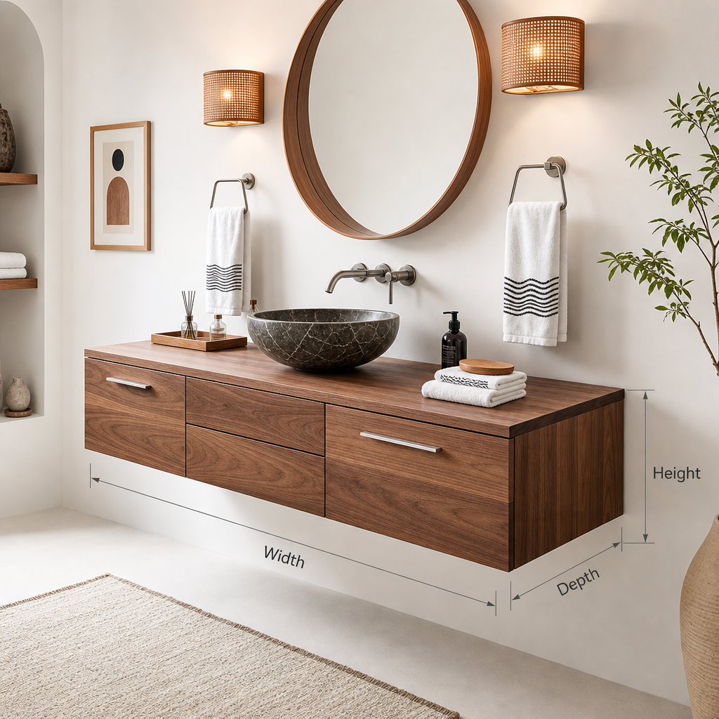 Modern Floating Wooden Bathroom Vanity for Contemporary Bathrooms