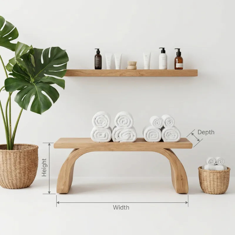 Modern Organic Shower Bench For Bathroom Or Spa Furniture