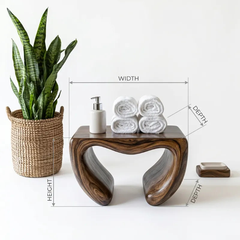 Modern Sculptural Shower Bench For Bathroom Decor