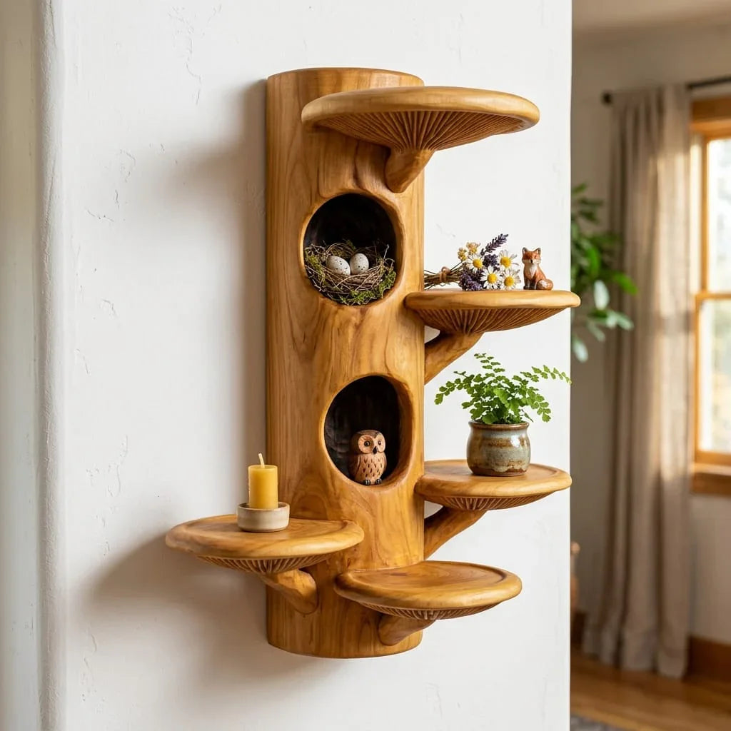MushroomHollowTreeColumnWallShelf1