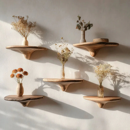 Handcrafted Solid Wood Wall Shelf – Organic Floating Shelf for Decor