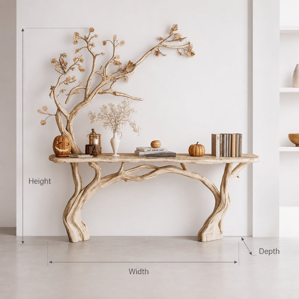 Narrow Floating Live Edge Console Table – Handmade Solid Wood Entryway Shelf