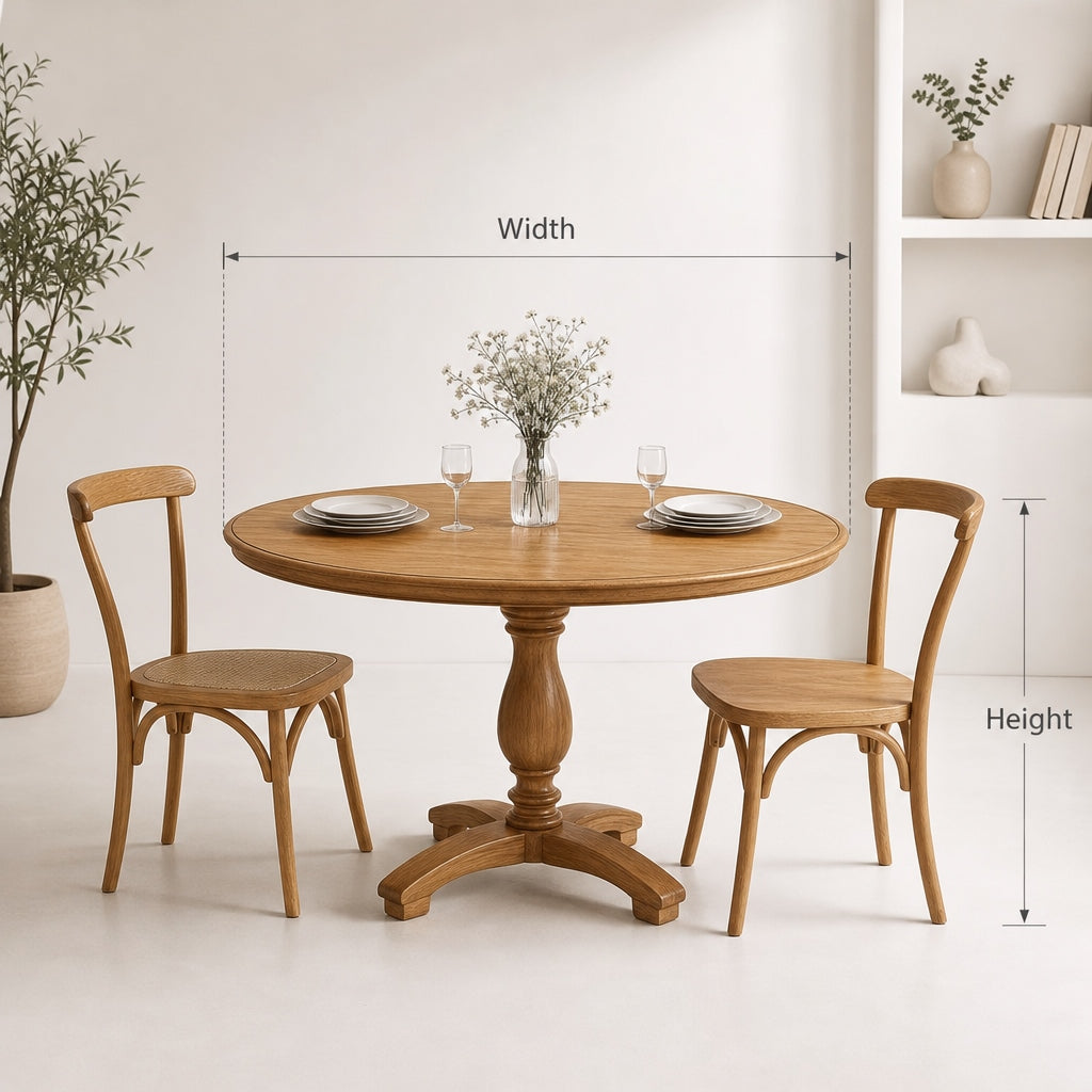 Natural Wood Round Dining Table – Organic Modern Kitchen Furniture
