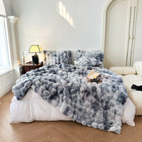 Luxurious Rabbit Faux-Fur Blanket Throw