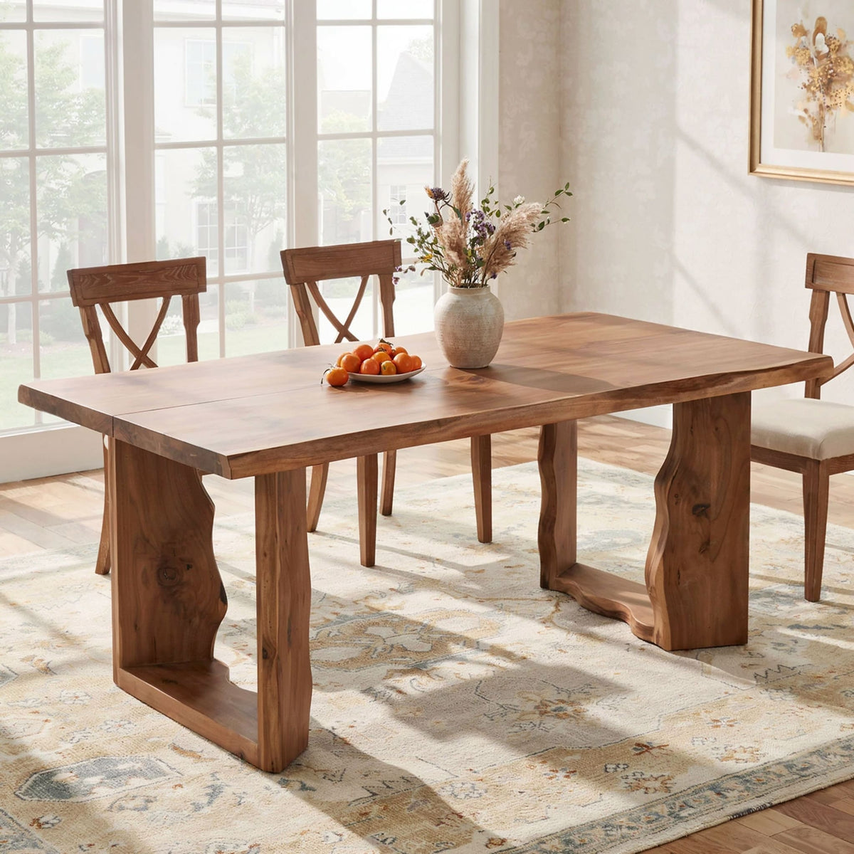 Live edge dining table crafted from solid wood highlighting artistic craftsmanship for elegant dining rooms