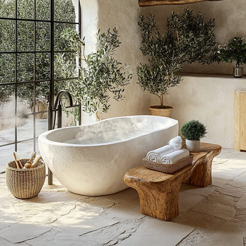 Organic Live Edge Solid Wood Shower Stool & Bathtub Bench