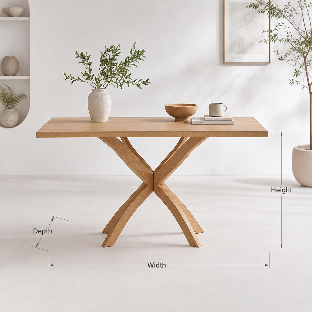Organic Modern Solid Wood Rectangular Dining Table
