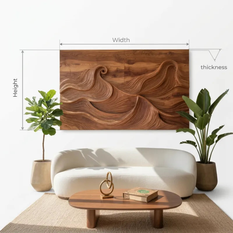 Organic Modern Wave Wood Wall Art For Wall Decor